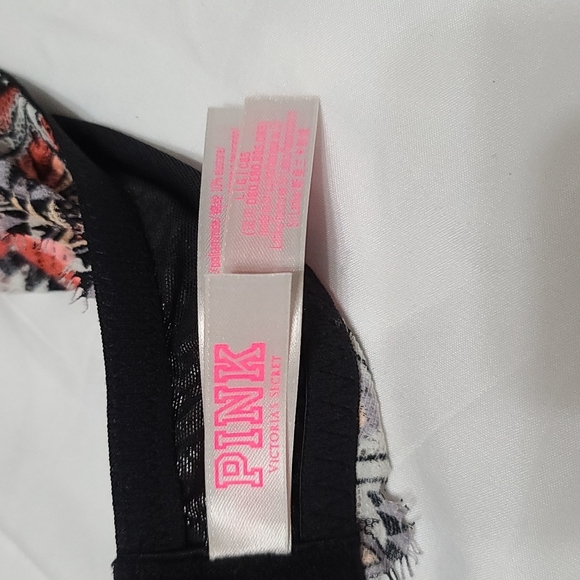 Victoria's Secret Pink lace bralette lightly lined halter padded large - Picture 3 of 3